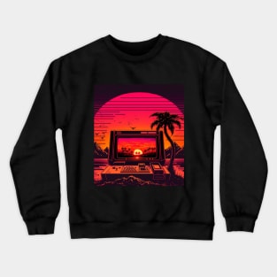 Synthwave Sunrise Of Gaming Crewneck Sweatshirt